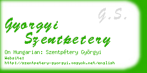 gyorgyi szentpetery business card